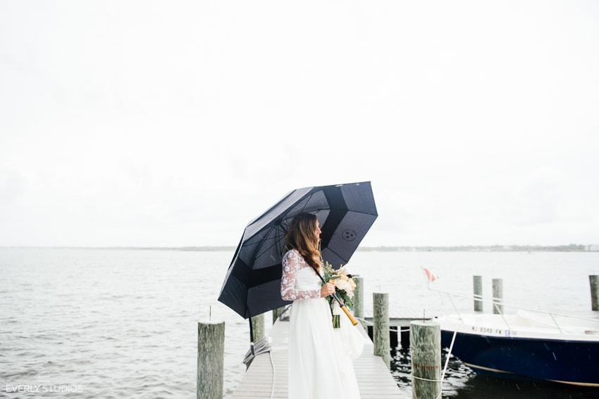 Beach wedding at the Mantoloking Yacht Club in New Jersey. Photos by NYC/NJ wedding photographer Everly Studios, www.everlystudios.com