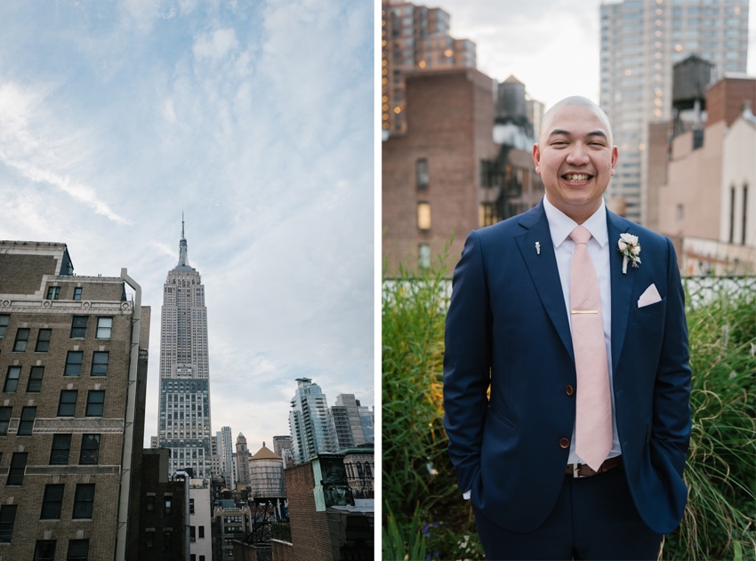 The Nomad Hotel rooftop wedding in NYC. Photos by New York wedding photographer Everly Studios, www.everlystudios.com
