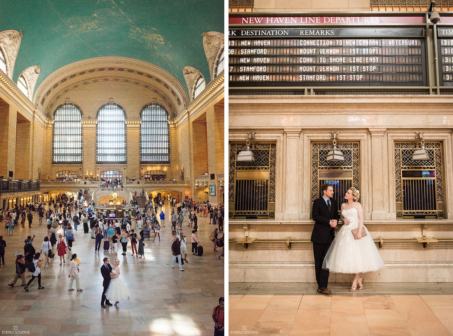 New York elopement at New York City Hall and Grand Central. Photos by New York wedding photographer Everly Studios, www.everlystudios.com