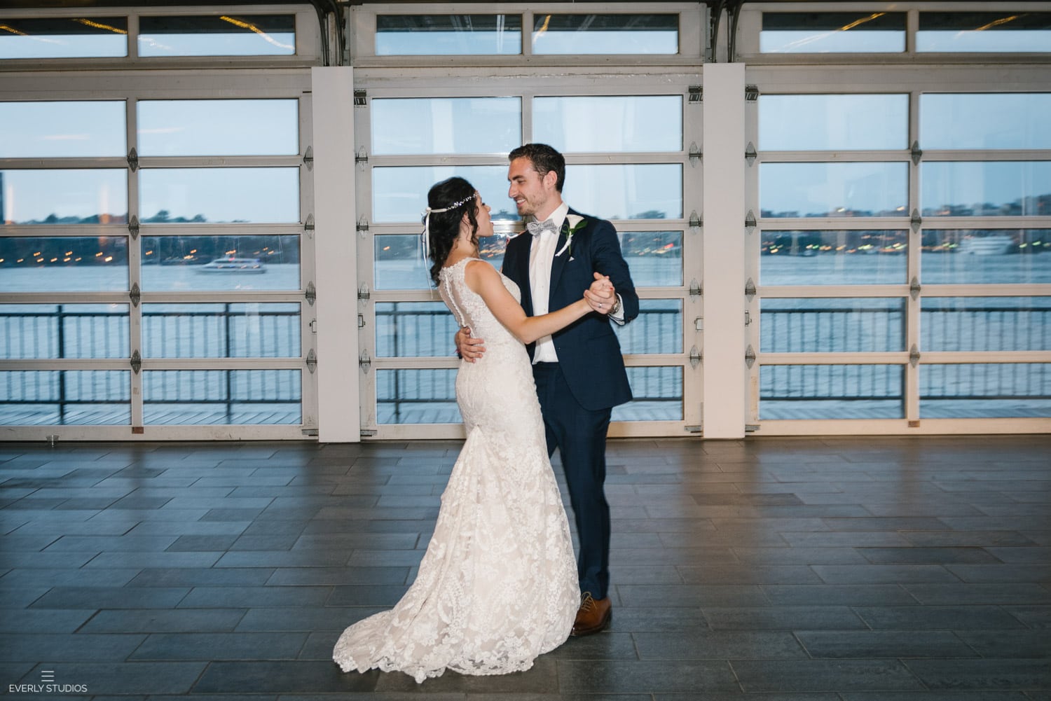 Chelsea Piers Sunset Terrace wedding reception in NYC