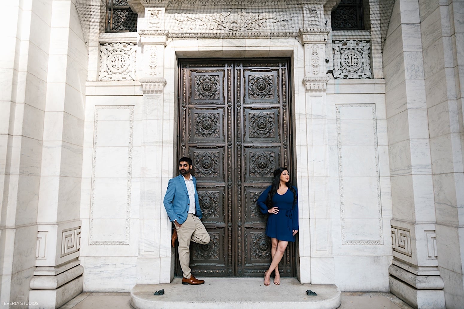 New York Public Library engagement photos in midtown Manhattan NYC